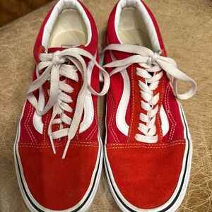 Vans Red and White Women's Sneakers